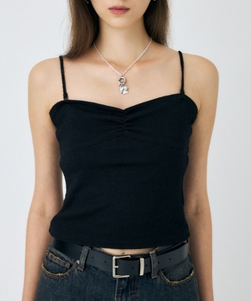 MOUSSY(マウジー)の「BOUCLE TWEED キャミソール(キャミソール・レディース・ブラック系その他/ブラック・1/2)」の2枚目の写真