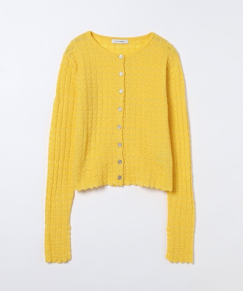 JEANASIS（ジーナシス）の「12Gチェックジャガードクルーカーディガン/590772（カーディガン/ボレロ・レディース・ブラック/ネイビー/レッド/オフホワイト/イエロー・FREE）」の4枚目の写真