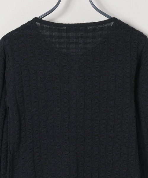 JEANASIS（ジーナシス）の「12Gチェックジャガードクルーカーディガン/590772（カーディガン/ボレロ・レディース・ブラック/ネイビー/レッド/オフホワイト/イエロー・FREE）」の11枚目の写真