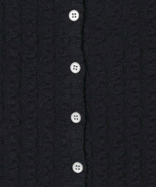 JEANASIS（ジーナシス）の「12Gチェックジャガードクルーカーディガン/590772（カーディガン/ボレロ・レディース・ブラック/ネイビー/レッド/オフホワイト/イエロー・FREE）」の14枚目の写真