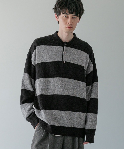 LOWRYS FARM（ローリーズファーム）の「【LFM(U)】ハイゲージニットポロ　 593278（ニット/セーター・メンズ・グレー/その他/ブラック/ピンク・FREE）」の19枚目の写真