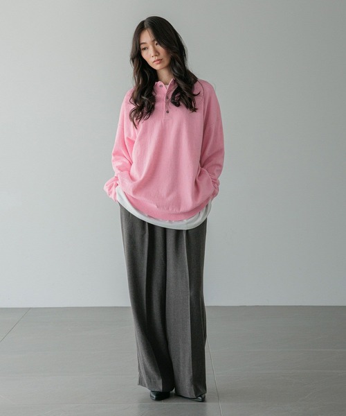 LOWRYS FARM（ローリーズファーム）の「【LFM(U)】ハイゲージニットポロ　 593278（ニット/セーター・メンズ・グレー/その他/ブラック/ピンク・FREE）」の22枚目の写真