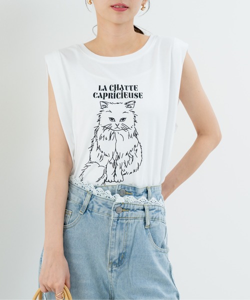 refinedworks(リファインドワークス)の「【refinedworks】アニマルプリント の ノースリーブトップス(Tシャツ/カットソー・レディース・ブラウン/チャコールグレー/ブラック・FREE)」の2枚目の写真