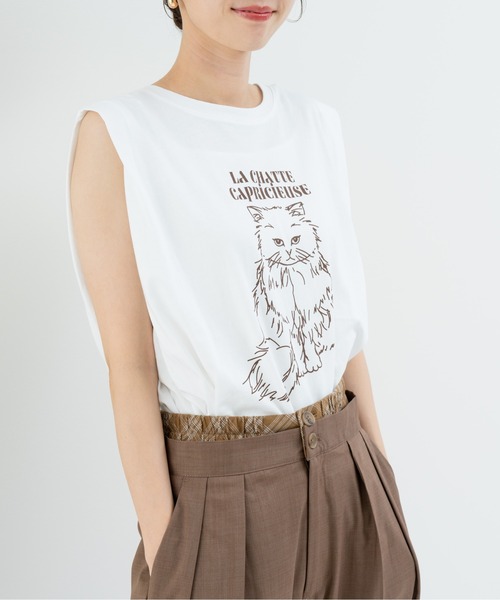 refinedworks(リファインドワークス)の「【refinedworks】アニマルプリント の ノースリーブトップス(Tシャツ/カットソー・レディース・ブラウン/チャコールグレー/ブラック・FREE)」の4枚目の写真