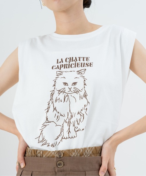 refinedworks(リファインドワークス)の「【refinedworks】アニマルプリント の ノースリーブトップス(Tシャツ/カットソー・レディース・ブラウン/チャコールグレー/ブラック・FREE)」の7枚目の写真