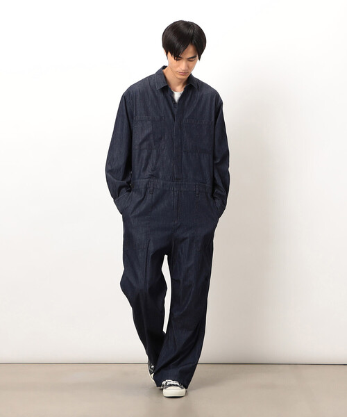 Purple&Yellow（パープルアンドイエロー）の「ライトオンスデニムツナギ（サロペット/オーバーオール・メンズ・ブラック/ワンウォッシュ・SMALL/MEDIUM/LARGE）」の2枚目の写真