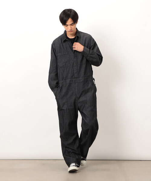 Purple&Yellow（パープルアンドイエロー）の「ライトオンスデニムツナギ（サロペット/オーバーオール・メンズ・ブラック/ワンウォッシュ・SMALL/MEDIUM/LARGE）」の14枚目の写真