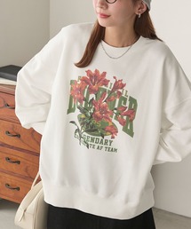 スウェット（ホワイト/白色系・花柄・ボタニカル柄