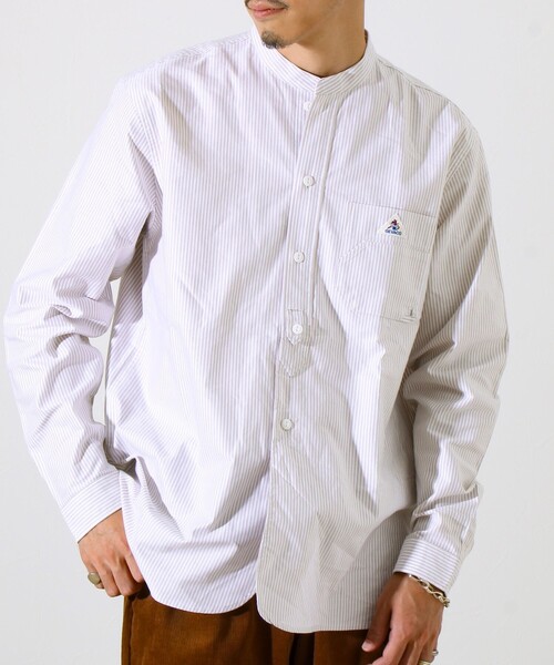 GEVACO（ゲバコ）の「【シーズンレス】【GEVACO】オックスバンドカラーシャツ（シャツ/ブラウス・メンズ・ホワイト/グレー系その他/ブルー/ブラウン系その他・M/L）」の3枚目の写真