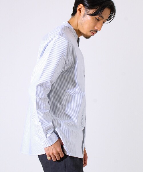 GEVACO（ゲバコ）の「【シーズンレス】【GEVACO】オックスバンドカラーシャツ（シャツ/ブラウス・メンズ・ホワイト/グレー系その他/ブルー/ブラウン系その他・M/L）」の10枚目の写真