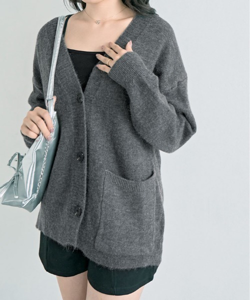 kirakiraShop(キラキラショップ)の「深Vネック ニット ロング カーディガン(カーディガン/ボレロ・レディース・ブラック/ホワイト/ブラウン/レッド/グリーン/チャコール・FREE)」の20枚目の写真
