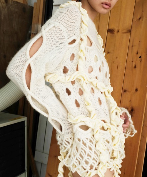 leinwande(ラインヴァンド)の「【leinwande】Jellyfish Top(キャミソール・レディース・ホワイト/ブラック・ONE SIZE)」の2枚目の写真
