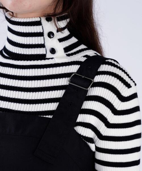 To b. by agnes b.(トゥービーバイアニエスベー)の「ロング ジャンパードレス(ワンピース・レディース・ブラック・40/36/38)」の6枚目の写真