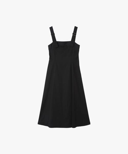 To b. by agnes b.(トゥービーバイアニエスベー)の「ロング ジャンパードレス(ワンピース・レディース・ブラック・40/36/38)」の2枚目の写真