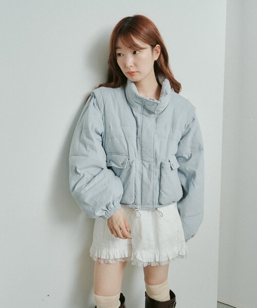 Kastane（カスタネ）の「ダブルフリルショートパンツ（その他パンツ・レディース・ネイビー/オフホワイト・FREE）」の19枚目の写真