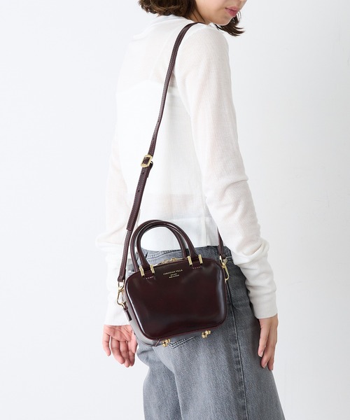 CHRISTIAN VILLA（クリスチャンヴィラ）の「【CHRISTIAN VILLA】ガラスレザー 2way台形ミニボストンバッグ 6346（ボストンバッグ・レディース・バーガンディー/ブラック・FREE）」の13枚目の写真