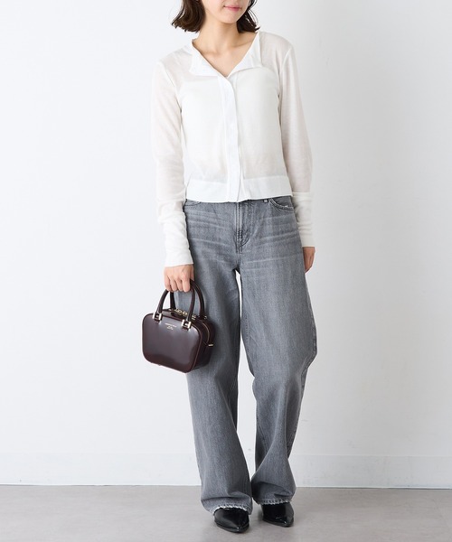 CHRISTIAN VILLA（クリスチャンヴィラ）の「【CHRISTIAN VILLA】ガラスレザー 2way台形ミニボストンバッグ 6346（ボストンバッグ・レディース・バーガンディー/ブラック・FREE）」の5枚目の写真