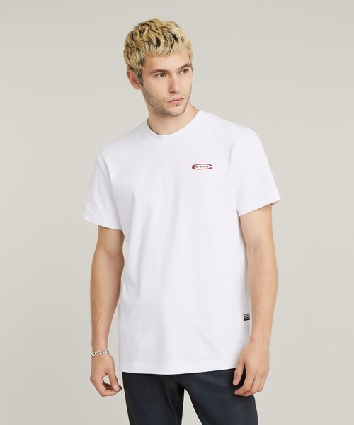 G-STAR（ジースター）の「Scaffolding Back Graphic T-Shirt/バックグラフィックフォトプリントTシャツ（Tシャツ/カットソー・メンズ・ダークブルー/ホワイト・LARGE/X-LARGE/MEDIUM/SMALL）」の3枚目の写真