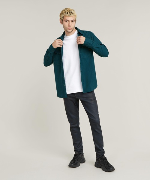 G-STAR（ジースター）の「Scaffolding Back Graphic T-Shirt/バックグラフィックフォトプリントTシャツ（Tシャツ/カットソー・メンズ・ダークブルー/ホワイト・LARGE/X-LARGE/MEDIUM/SMALL）」の4枚目の写真