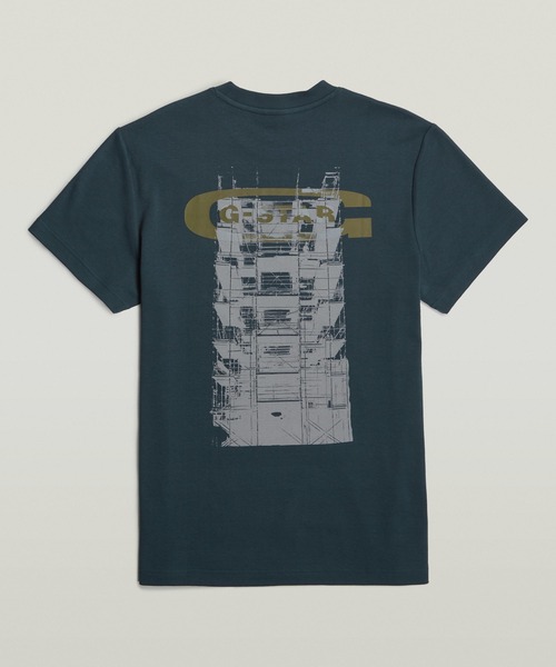 G-STAR（ジースター）の「Scaffolding Back Graphic T-Shirt/バックグラフィックフォトプリントTシャツ（Tシャツ/カットソー・メンズ・ダークブルー/ホワイト・LARGE/X-LARGE/MEDIUM/SMALL）」の15枚目の写真