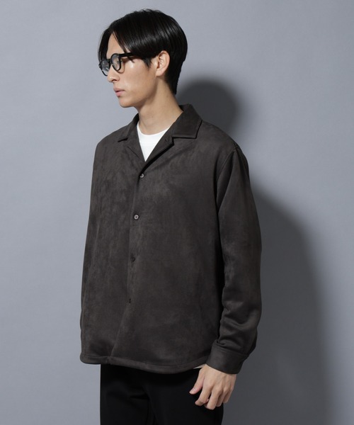 NANO universe(ナノユニバース)の「フェイクスエードシャツ 長袖(シャツ/ブラウス・メンズ・ブラック/チャコール/グレー系その他4・L/M/S/XL)」の3枚目の写真