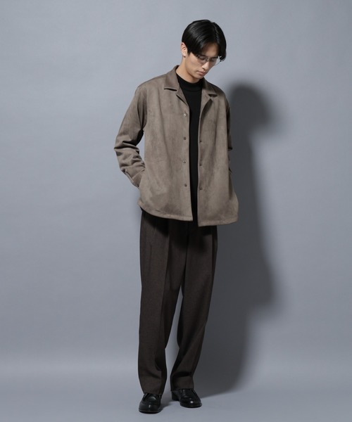 NANO universe(ナノユニバース)の「フェイクスエードシャツ 長袖(シャツ/ブラウス・メンズ・ブラック/チャコール/グレー系その他4・L/M/S/XL)」の9枚目の写真