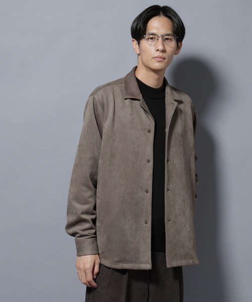 NANO universe(ナノユニバース)の「フェイクスエードシャツ 長袖(シャツ/ブラウス・メンズ・ブラック/チャコール/グレー系その他4・L/M/S/XL)」の4枚目の写真