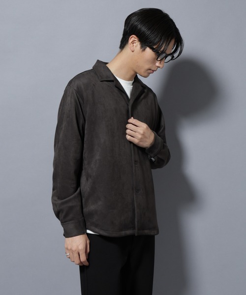 NANO universe(ナノユニバース)の「フェイクスエードシャツ 長袖(シャツ/ブラウス・メンズ・ブラック/チャコール/グレー系その他4・L/M/S/XL)」の12枚目の写真