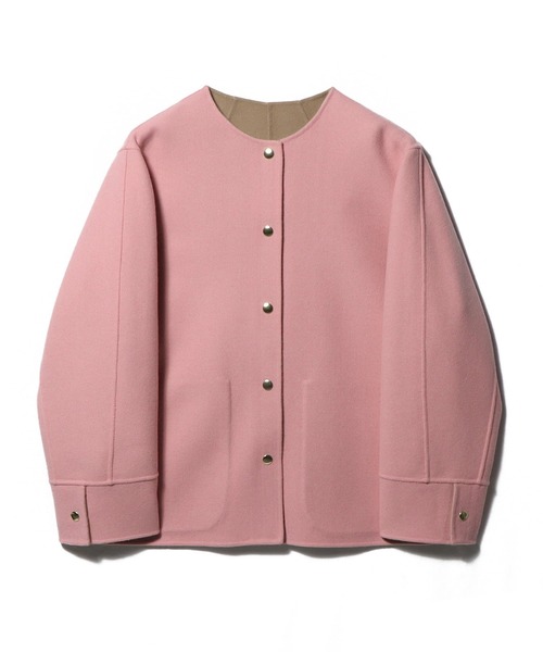 ESTNATION / リバーシブル ショートコート（ノーカラーコート