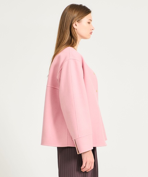 ESTNATION / リバーシブル ショートコート（ノーカラーコート