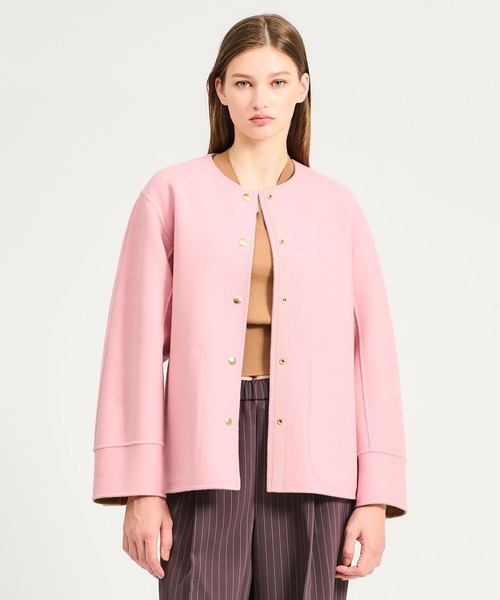 ESTNATION（エストネーション）の「ESTNATION / リバーシブル ショートコート（ノーカラーコート・レディース・キャメル/グレー・36/38）」の22枚目の写真