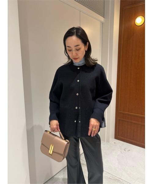 ESTNATION（エストネーション）の「ESTNATION / リバーシブル ショートコート（ノーカラーコート・レディース・キャメル/グレー・36/38）」の6枚目の写真