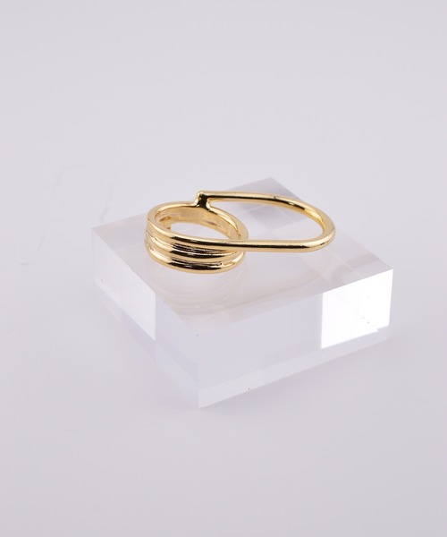 BROTHERHOOD(ブラザーフッド)の「【earyear】Layered Path Double Finger Ring(リング・レディース・ゴールド/シルバー・FREE)」の9枚目の写真