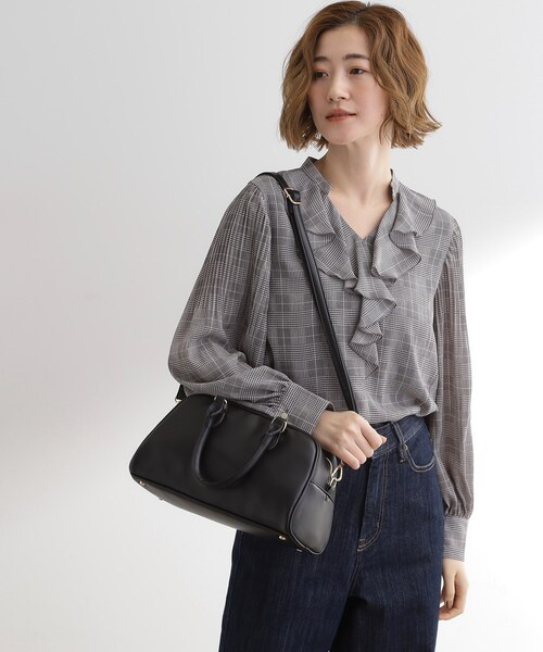 grove(グローブ)の「スクエアシック2WAYボストン(ボストンバッグ・レディース・ブラック/ブラウン系/ブラウン系その他・00)」の4枚目の写真