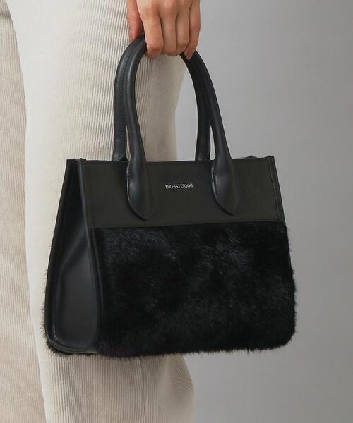 CLASSY.12月号掲載】フェイクファーコンビリサイクルレザートート