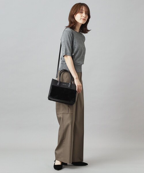 CLASSY.12月号掲載】フェイクファーコンビリサイクルレザートート