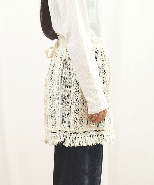 fig Ｌondon（フィグロンドン）の「_Carol apron（スカート・レディース・ブラック/アイボリー・FREE）」の5枚目の写真