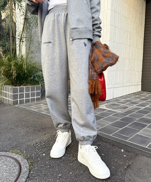 U.S. POLO ASSN.（ユーエスポロアッスン）の「【U.S. POLO ASSN.】ダブルフェイスロイヤルスウェットパンツ メンズ、ウィメンズで着れるサイズ展開！ セットアップスウェット&フーディパーカー展開あり（スウェットパンツ・レディース・ホワイト/グレー/ネイビー/ブラック/ピンク/ライトグレー/グリーン/レッド・XL/L/M/S）」の4枚目の写真