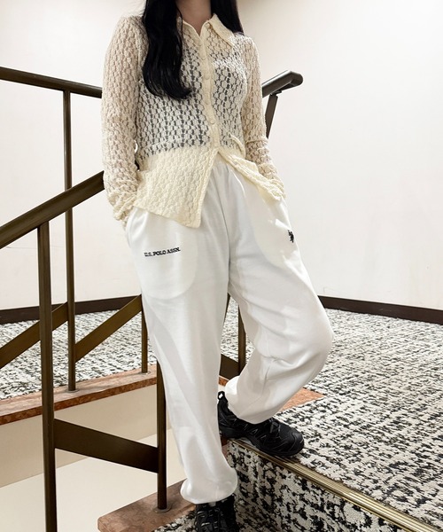 U.S. POLO ASSN.（ユーエスポロアッスン）の「【U.S. POLO ASSN.】ダブルフェイスロイヤルスウェットパンツ メンズ、ウィメンズで着れるサイズ展開！ セットアップスウェット&フーディパーカー展開あり（スウェットパンツ・レディース・ホワイト/グレー/ネイビー/ブラック/ピンク/ライトグレー/グリーン/レッド・XL/L/M/S）」の2枚目の写真