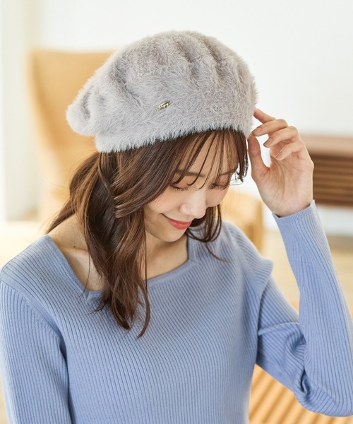 Honeys（ハニーズ）の「シャギーベレー帽（ハンチング/ベレー帽・レディース・モカ/グレー/アイボリー/レオパード・FREE）」の10枚目の写真