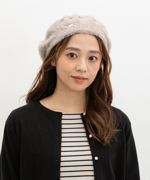 Honeys（ハニーズ）の「シャギーベレー帽（ハンチング/ベレー帽・レディース・モカ/グレー/アイボリー/レオパード・FREE）」の17枚目の写真