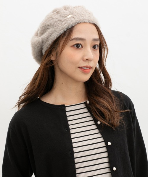 Honeys（ハニーズ）の「シャギーベレー帽（ハンチング/ベレー帽・レディース・モカ/グレー/アイボリー/レオパード・FREE）」の18枚目の写真