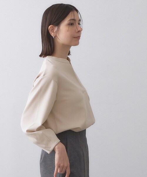 OPAQUE.CLIP（オペークドットクリップ）の「スキッパートップス【吸水速乾/UVケア/洗濯機OK】（Tシャツ/カットソー・レディース・ホワイト/ブラック/ネイビー/ライトベージュ・36/40/42/38）」の12枚目の写真