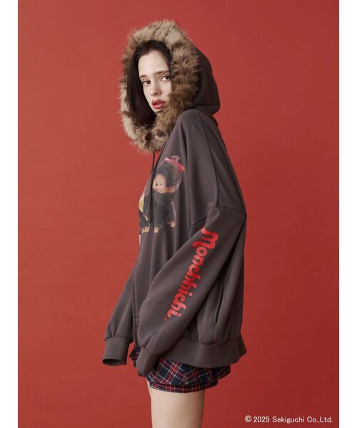 モンチッチ jouetie コラボ ファードッキングZIPフーディ パーカー monchhichi×jouetie】ファードッキングZIPフーディ（パーカー