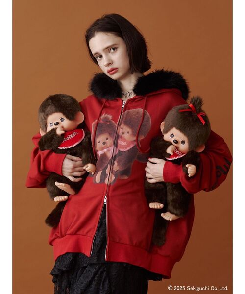 モンチッチ jouetie コラボ ファードッキングZIPフーディ パーカー monchhichi×jouetie】ファードッキングZIPフーディ｜ジュエティ