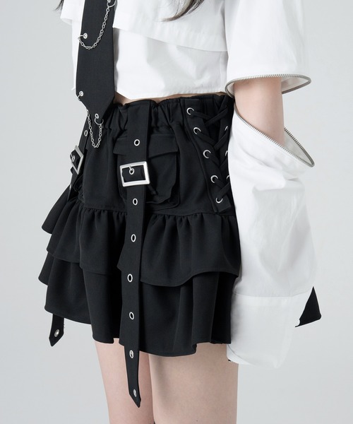ベルトポケットフリルスカート（スカート）｜LAZYSLAY（レイジースレイ