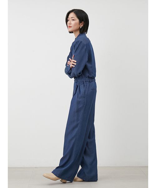 ウエストゴムシャツオールインワン（つなぎ/オールインワン）｜Mila