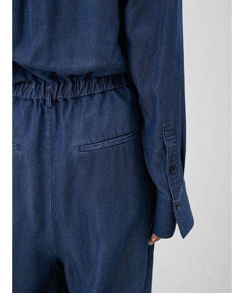 Mila Owen（ミラオーウェン）の「ウエストゴムシャツオールインワン（つなぎ/オールインワン・レディース・ベージュ/インディゴブルー/ブラック・0/1）」の11枚目の写真