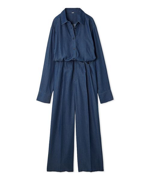 ウエストゴムシャツオールインワン（つなぎ/オールインワン）｜Mila