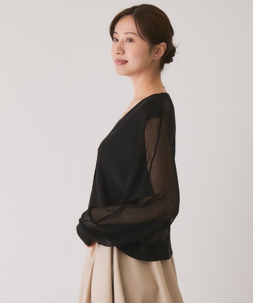 Jayro（ジャイロ）の「メッシュカーディガン（カーディガン/ボレロ・レディース・ブラック/ホワイト系その他/グリーン・FREE）」の5枚目の写真